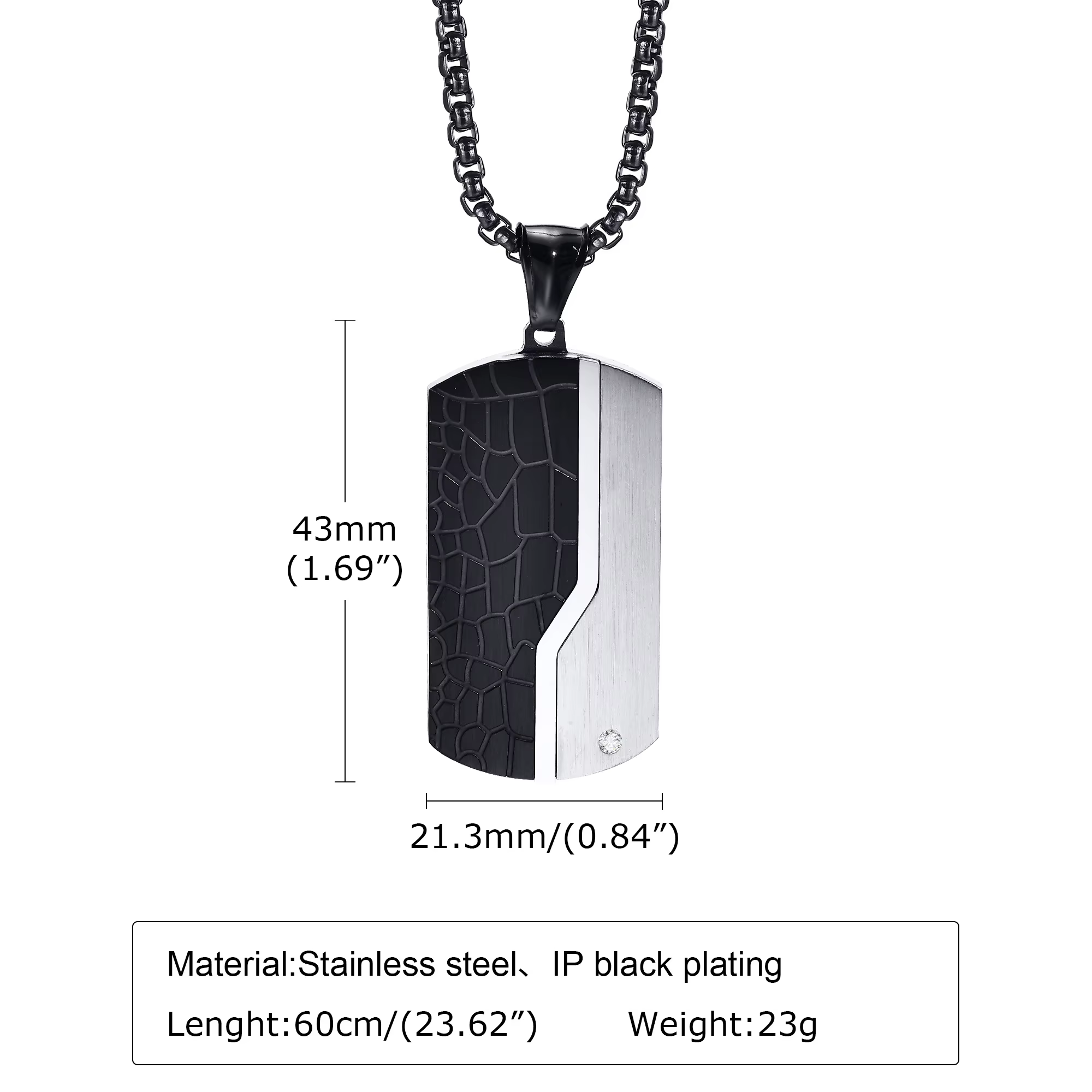 Collier pendentif en acier inoxydable Leon pour homme, étiquette de chien, bijoux pour mariage, fête