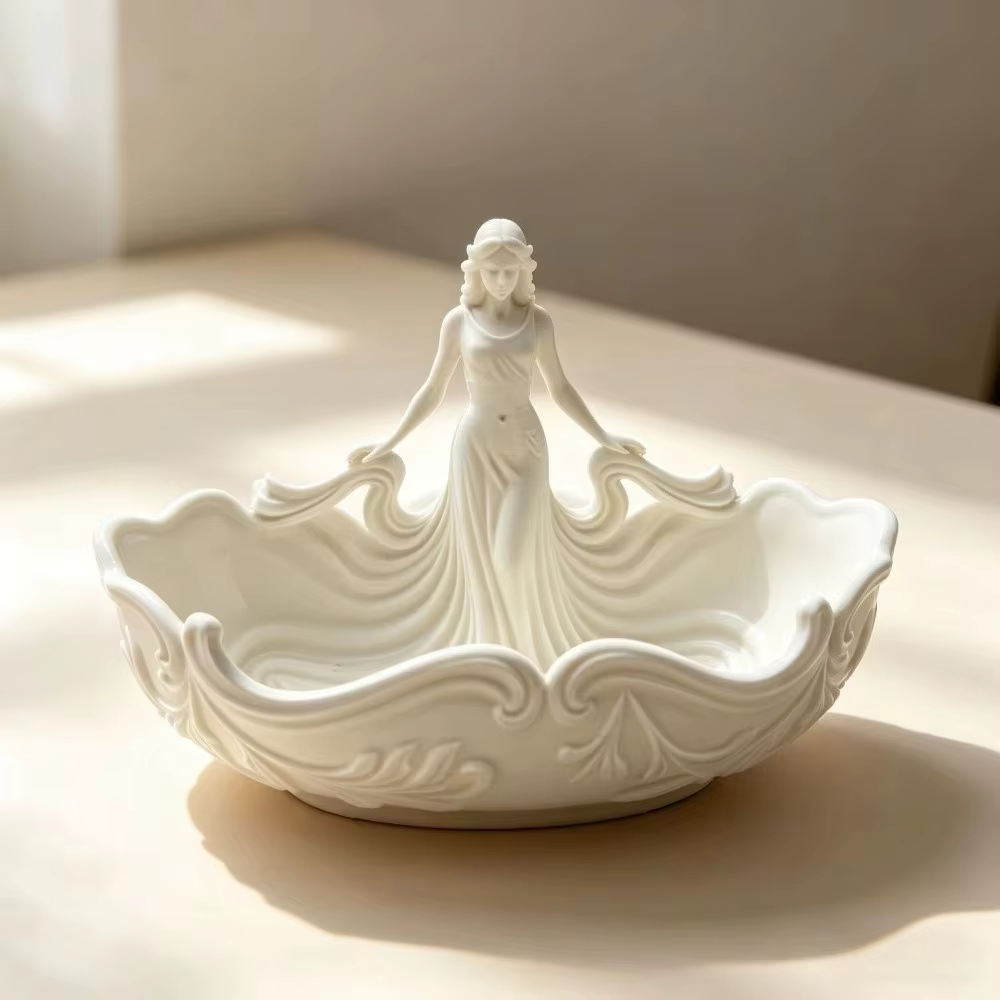 Boîte à bijoux élégante en relief, organiseur de bureau pour bijoux et cosmétiques, plateau de range