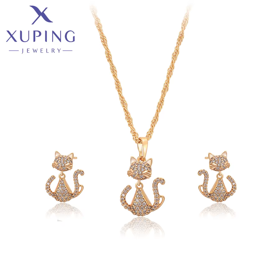 Bijoux Xuping en alliage de cuivre, nouvelle collection, charmant ensemble collier et boucles d'orei
