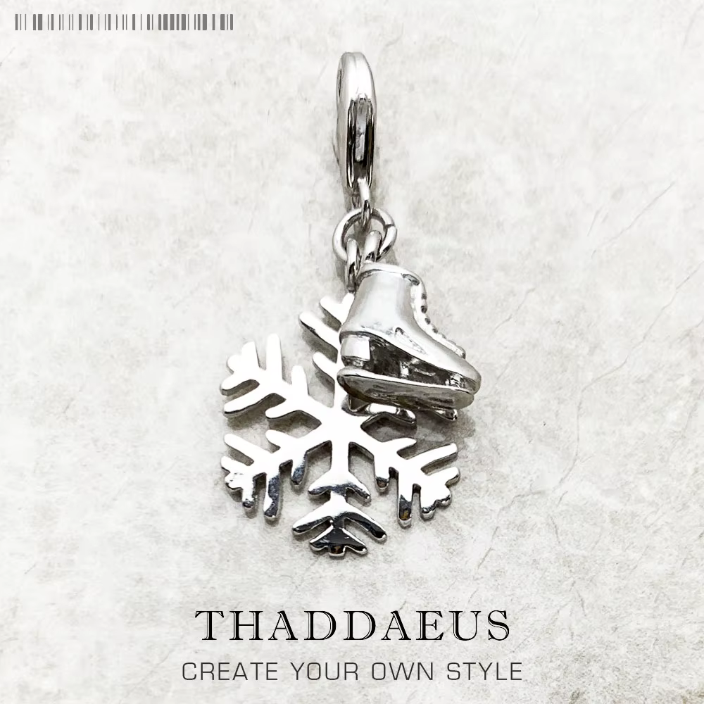 Pendentif neige et patins, bijoux à breloques tendance pour femmes, en argent Sterling 925 massif, c
