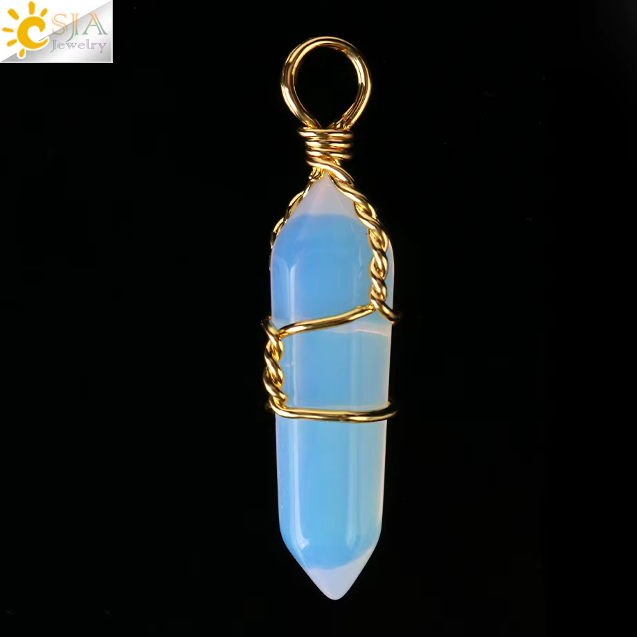 CSJA Collier pierre naturelle , collier femme , pierre naturelle et cristaux, pendentif pierre natur