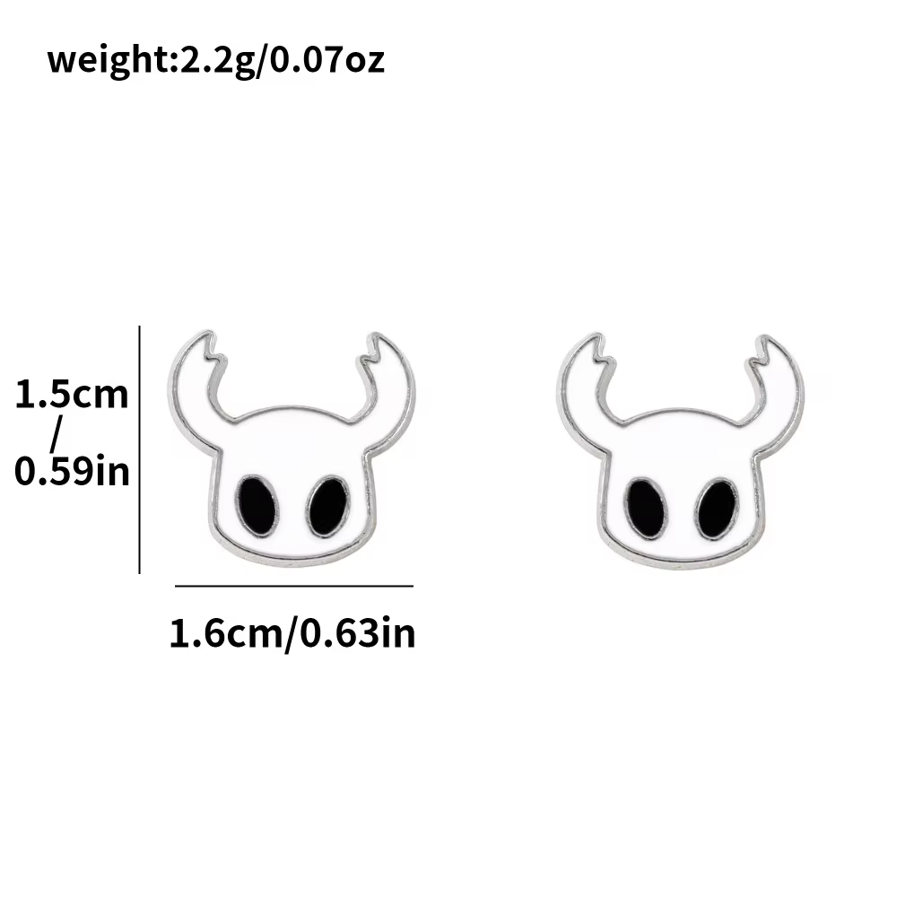 1 paire de boucles d'oreilles blanches Hollow Knight, accessoire simple pour un usage quotidien, cad