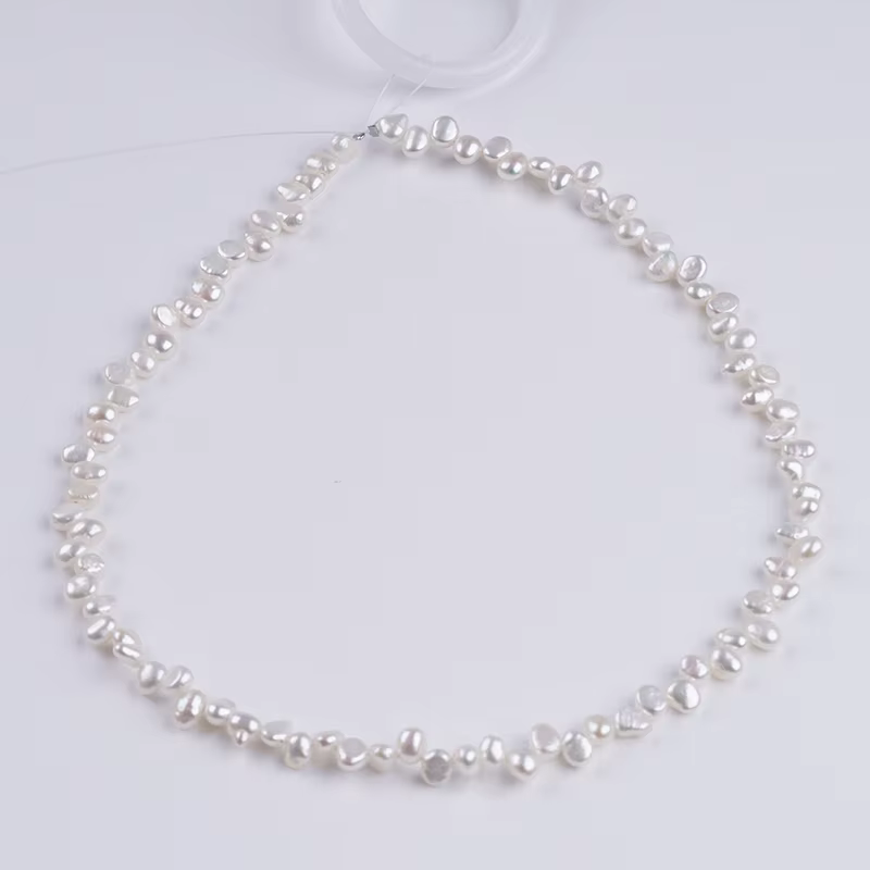 Chaîne de perles naturelles baroques de 4,8 à 5,2 mm avec trou supérieur, perles cultivées, perles a