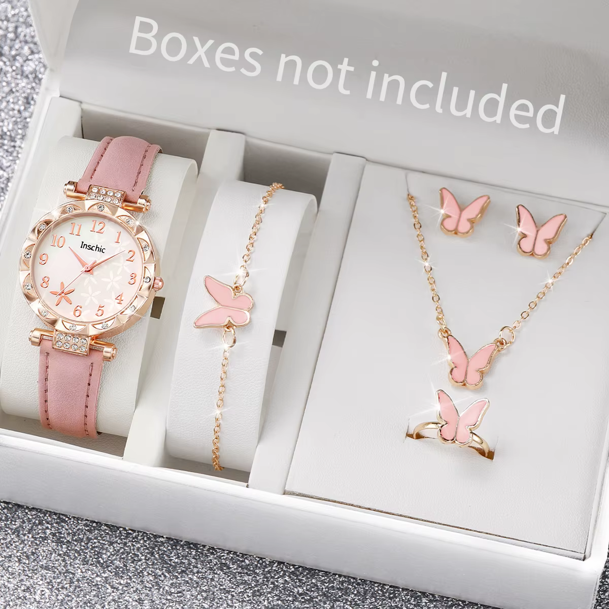 6 pièces/ensemble montre pour femme mode fleurs bracelet en cuir montres à Quartz analogiques ensemb