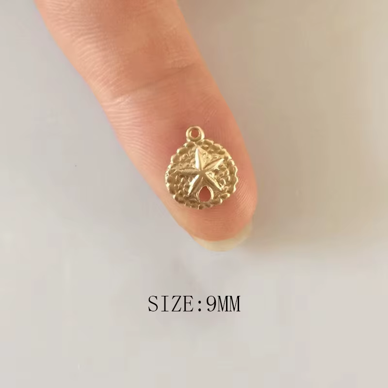 Pendentif Dollar de Sable en Or Rempli 14K, Breloque Dollar de Sable pour la Fabrication de Bracelet