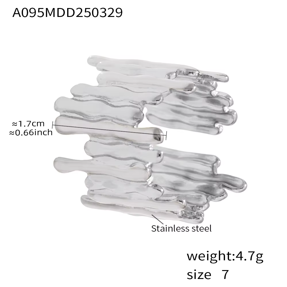 Bagues en forme d'eau tombante en acier inoxydable pour femmes et hommes, plaqué or 18 carats, étanc