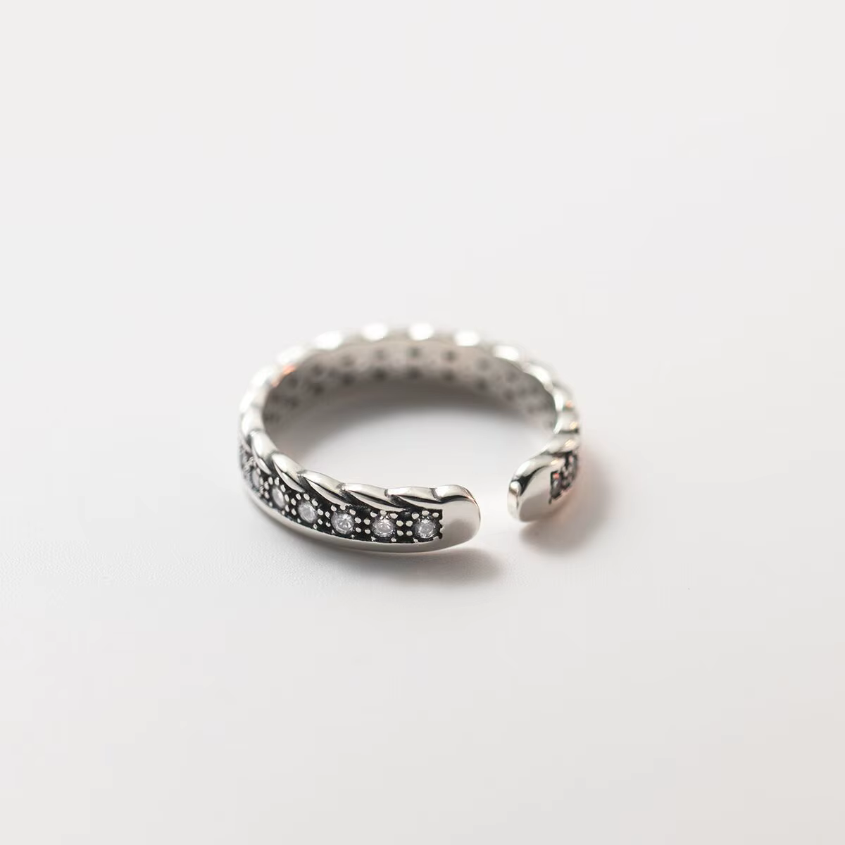 Bagues empilables en argent sterling 925, bijoux vintage de luxe, géométrie, zircon, pour femmes, ac