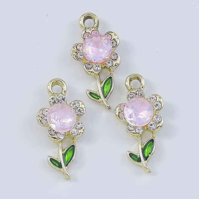Duarte – breloques en forme de fleur en cristal délicat, 20 pièces/lot, pour la fabrication de bijou