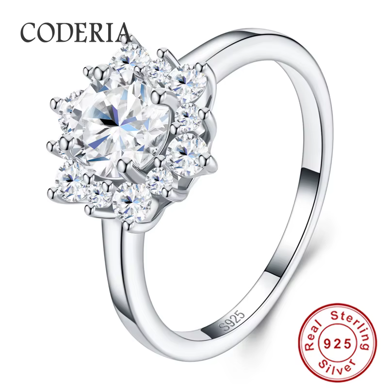 Bague de mariage pour femme en moissanite pleine 1 carat, en argent sterling 925 plaqué or blanc 18 