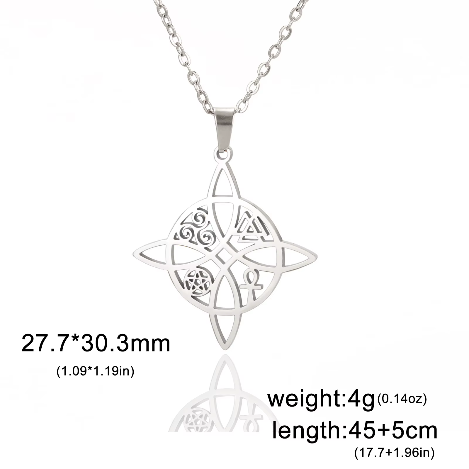 Skyrim Collier Nministériels d Sorcière en Acier Inoxydable pour Femme, Bijoux Amulette, Équivalknut