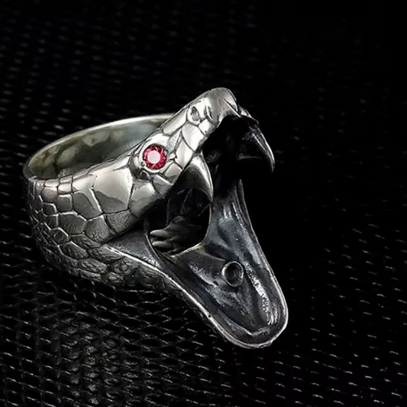 Bague serpent Vintage pour hommes, bijoux de personnalité, Style Punk, Index masculin réglable