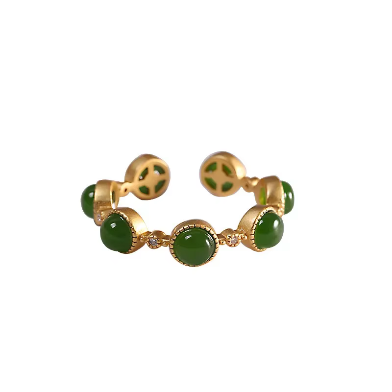 Bagues en Jade vert pour femmes, bijoux à breloques de styliste, Talismans porte-bonheur, cadeau nat