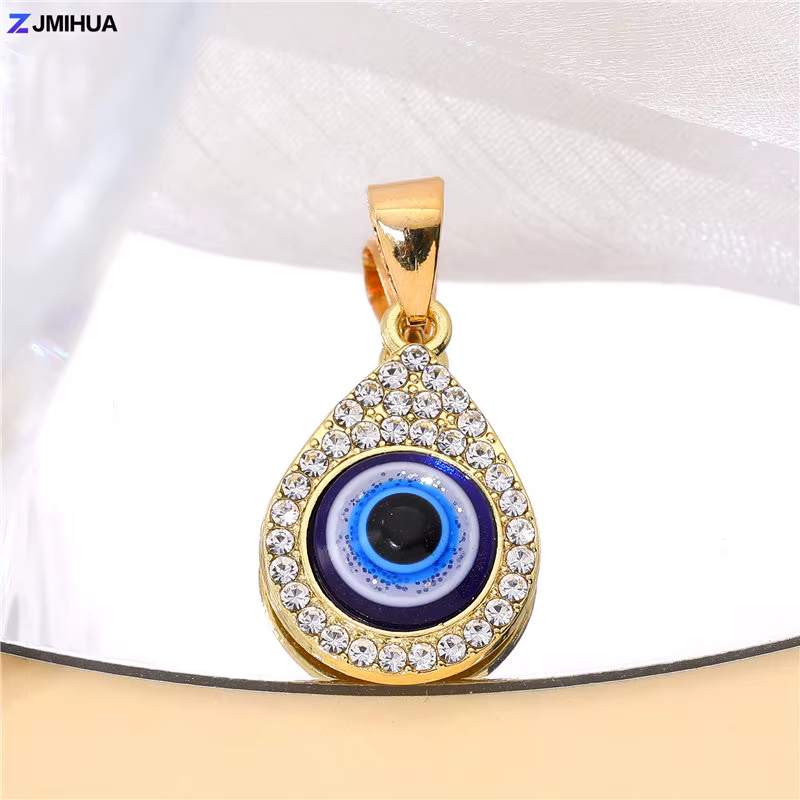 Pendentifs à breloques mauvais œil turc bleu cristal, pour la fabrication de bijoux, accessoires de 