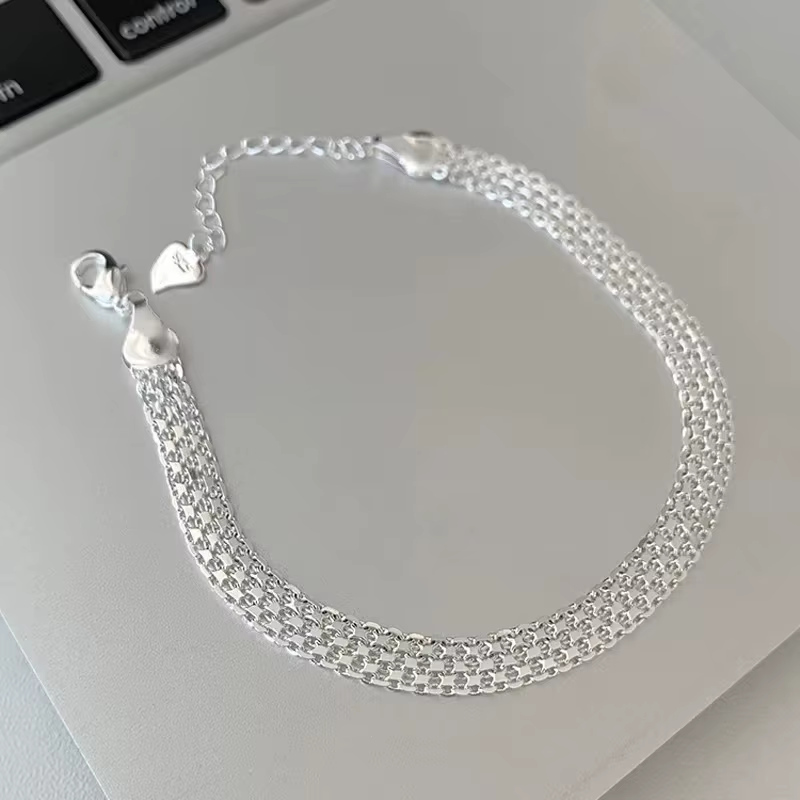 Bracelets en argent sterling 925, chaîne en maille pour femmes et hommes, bijoux de mariage Noble, j