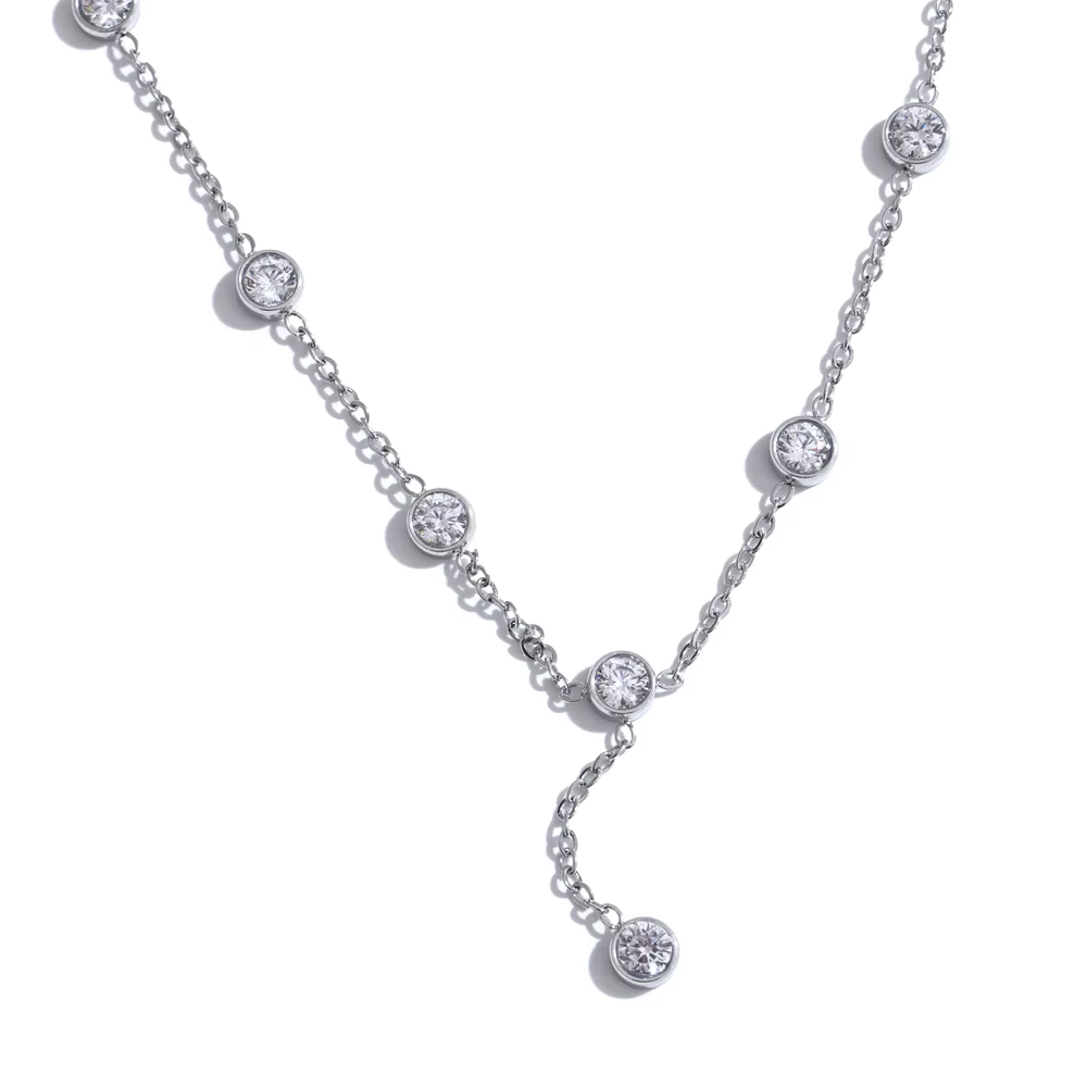 NiNice – collier en acier inoxydable 316L, pendentif en zircone cubique, Design à la mode, Niche Sim