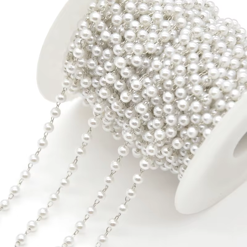 Chaîne de perles en cuivre de 2 mètres, pour la fabrication de bijoux, colliers, Bracelets, accessoi