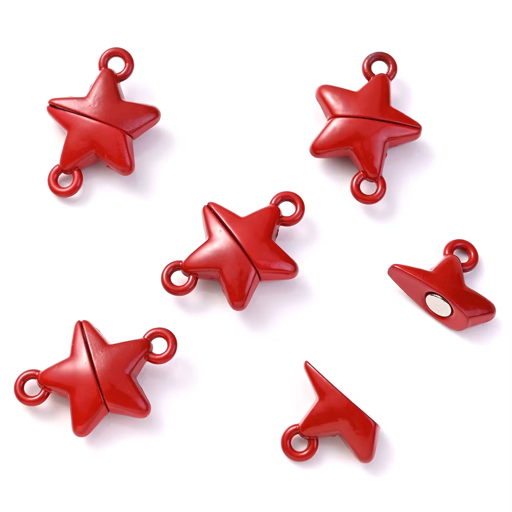 IYOE 5 paires/lot coloré métal étoile aimant fermoirs breloques pour bijoux à bricoler soi-même conn