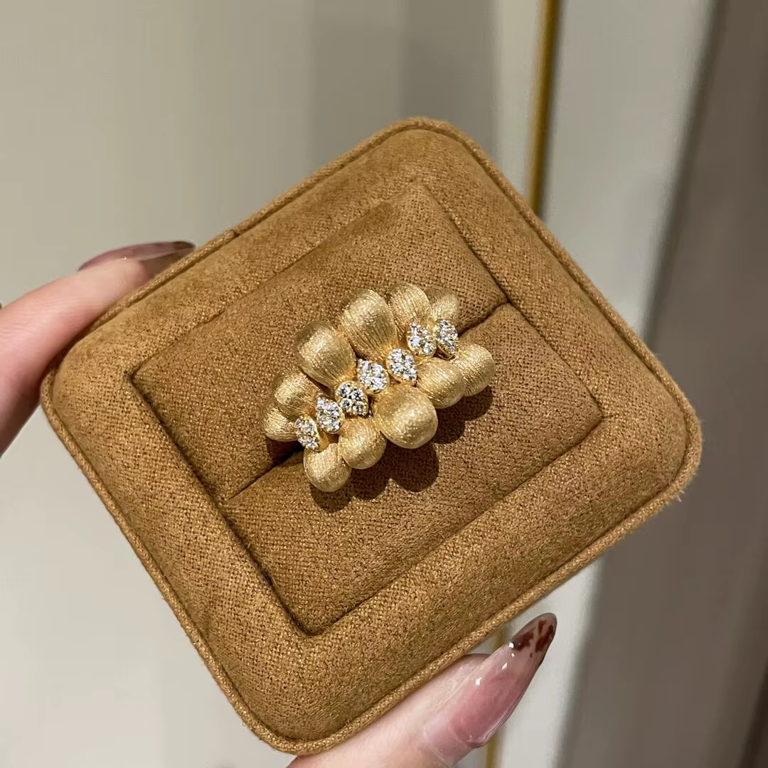 Anneaux d'ouverture de grain de café de ruban de satin brossé de luxe léger rétro pour les femmes ré