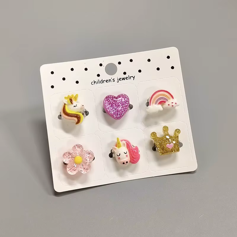 Bagues multi-styles pour enfants, réglables et ouverts, pour fête, spectacle de Cosplay, bijoux en r