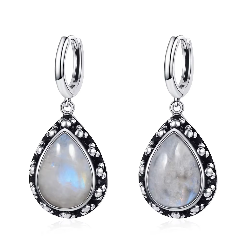 Boucles d'oreilles Vintage en Lapis Lazuli naturel pour femmes, bijoux en argent Sterling S925, pier