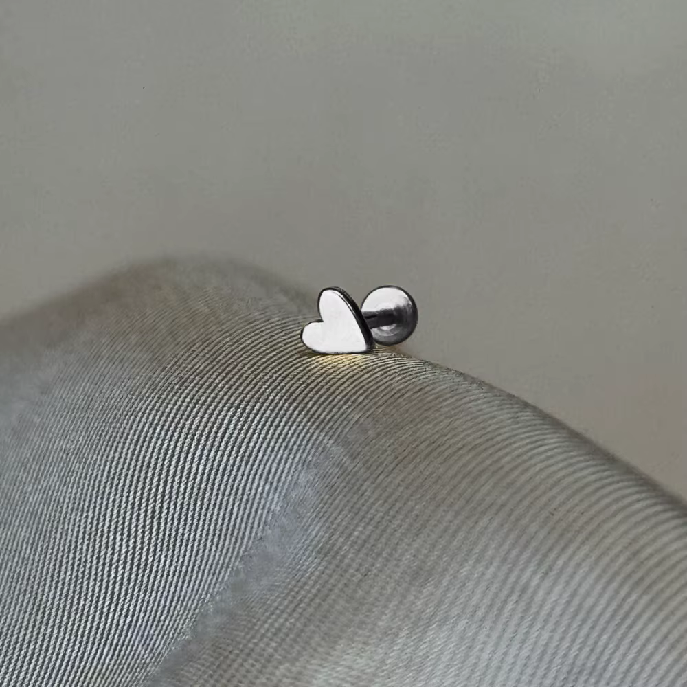 AIDE coeur boule ronde plat Helix Piercing boucle d'oreille 925 en argent Sterling clous d'oreille g