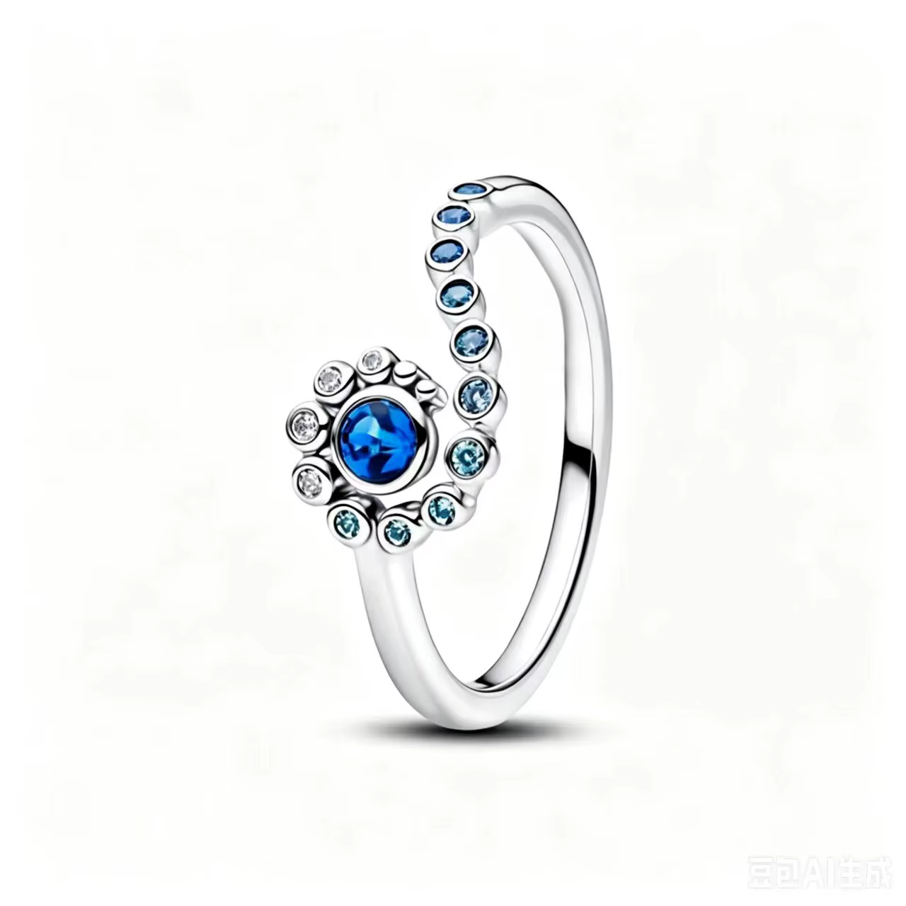 Nouvelle bague artisanale en argent 925 plaqué or, motif vague de perles, glace, fleur de lys, solei