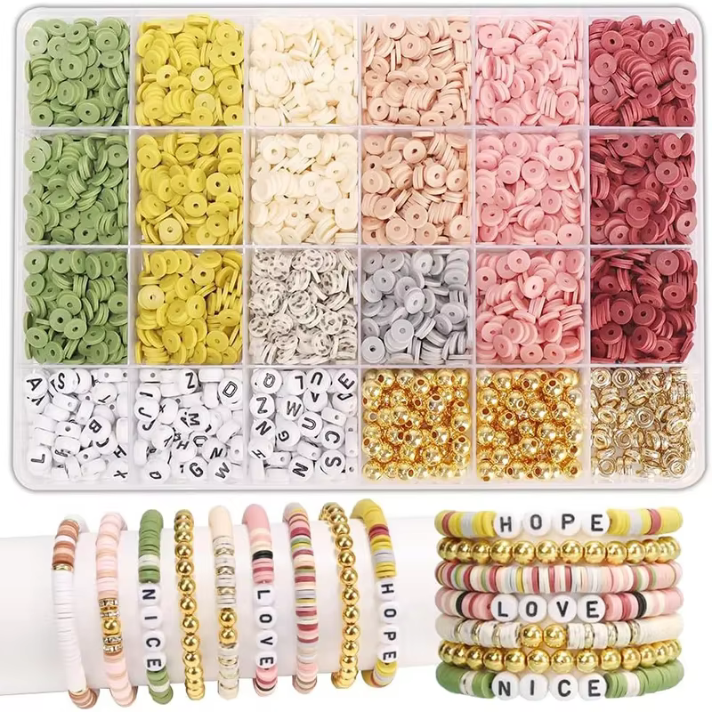 Kit de fabrication de colliers et bracelets en argile de 6MM, Kit d'accessoires uniques pour la fabr