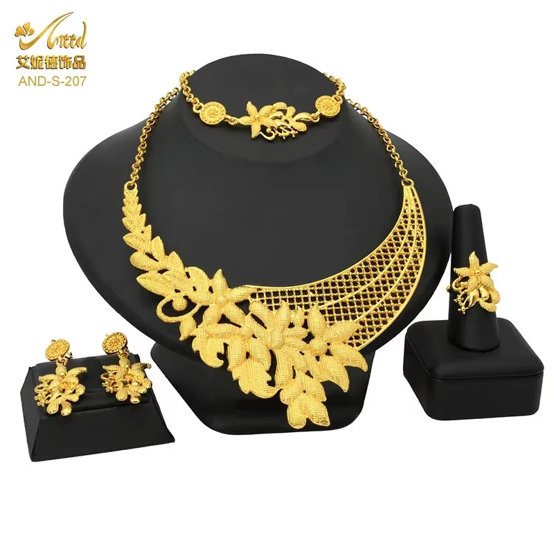 Ensemble collier et boucles d'oreilles multicouches éthiopiens de luxe pour femmes, ensemble de bijo