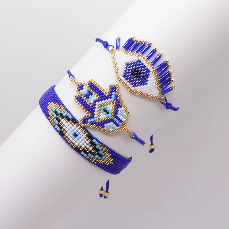 BLUESTAR classique turc mauvais œil Bracelets pour femme de luxe Miyuki perlé Hamsa main bracelet à 
