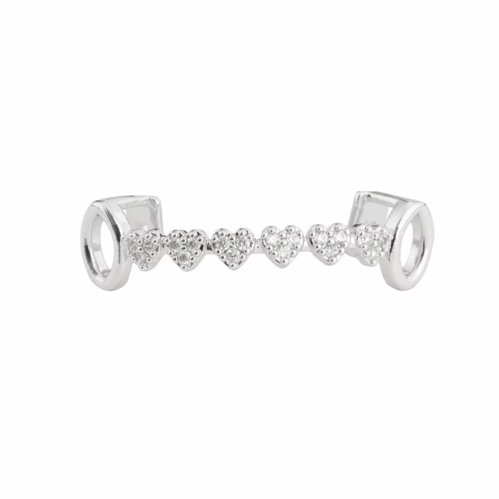Cadeau Hip Hop grilles dentaires Double brillant Zircon breloque dents Grillz Simple or/argent homme