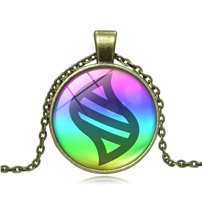 Collier Pendentif Cabochon en Verre Anime Japonais Mega Stone Poke, Bijoux Ras du Cou pour Femme, Ca