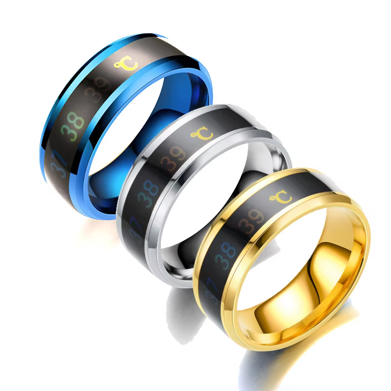UAGE-Bague Intelligente en Titane et Acier pour Homme et Femme, Anneau de Température Sensible à l'É