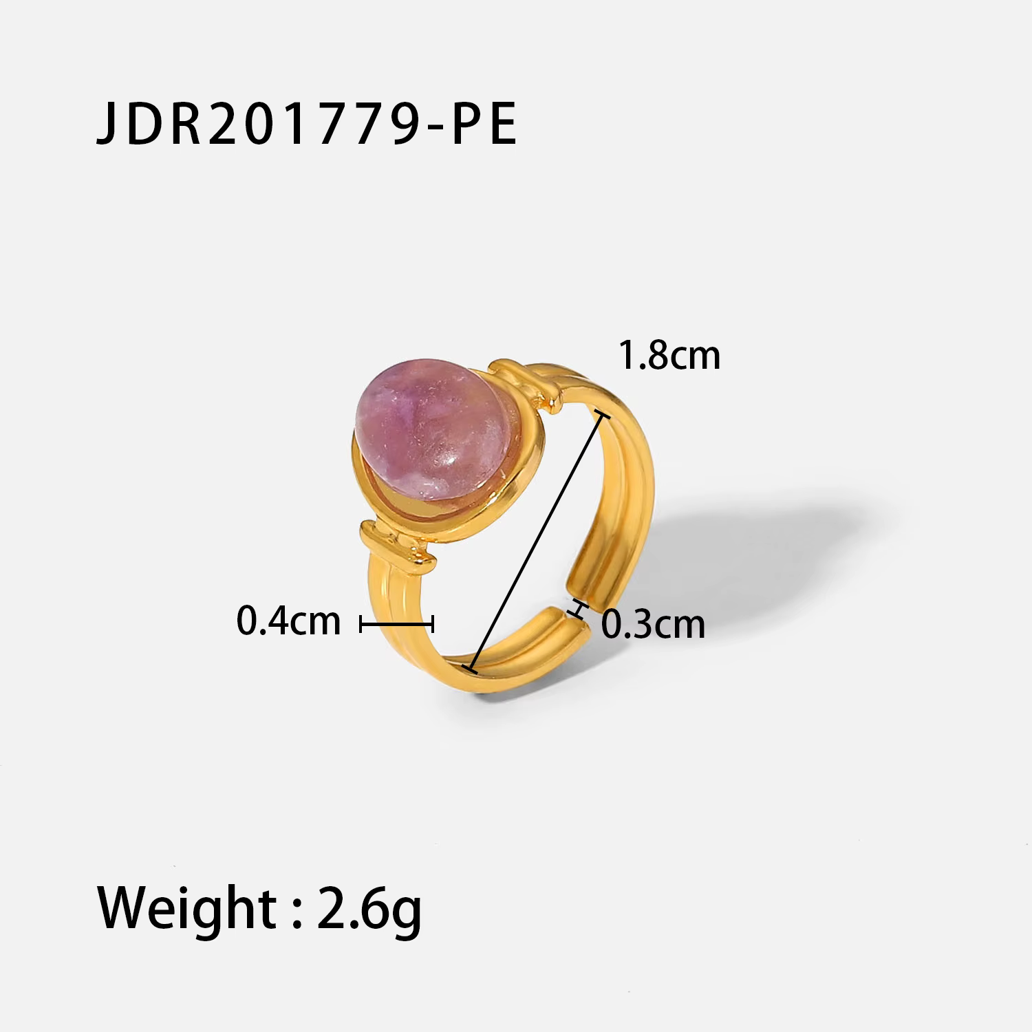 Uworld – bague ouverte en acier inoxydable 2022, pierre d'améthyste naturelle, Agate géométrique, El