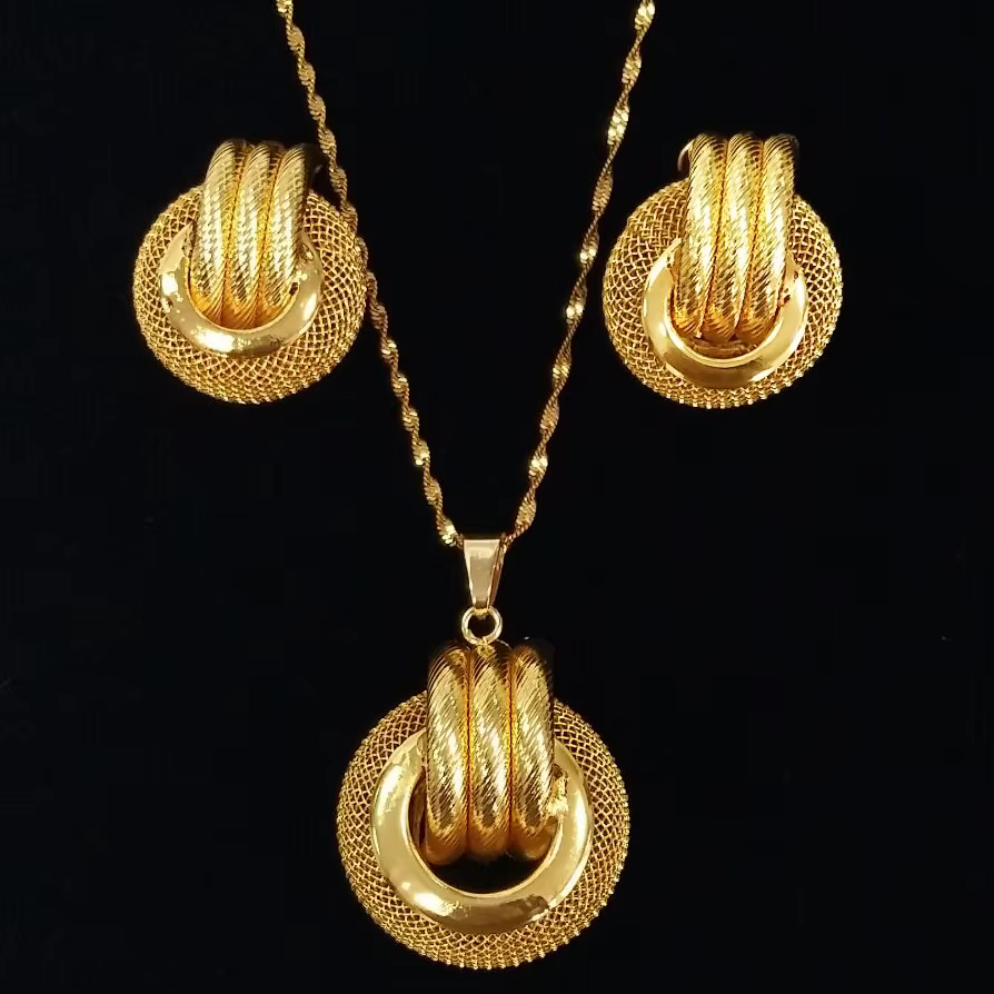 Ensemble de Colliers en Or avec Boucles d'Oreilles pour Femme, Bijoux Sexy, Cadeau de Mariage, Acces