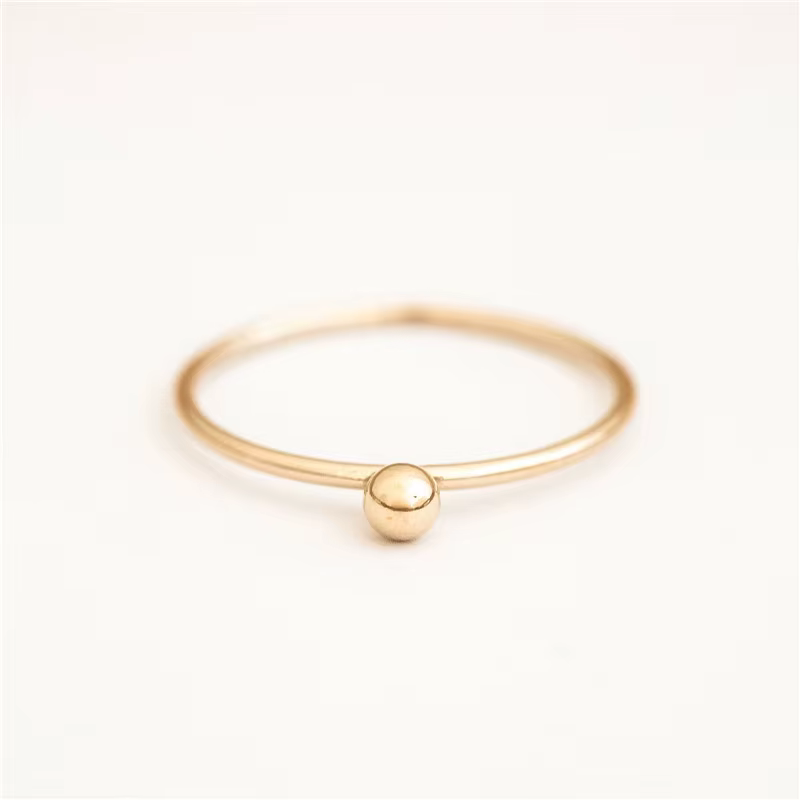 14K or rempli petite boule Bague minimalisme bijoux Knuckle Anillos Mujer bohème