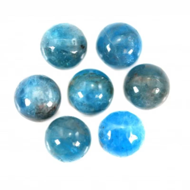 1 pièce de cabochon rond en apatite de 6-10 mm, pierres en vrac pour la fabrication de bijoux, anneaux, pendentifs, DIY