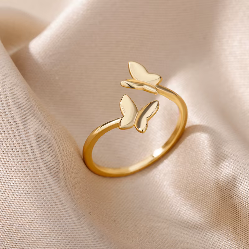 Bagues d'ouverture papillon pour femmes