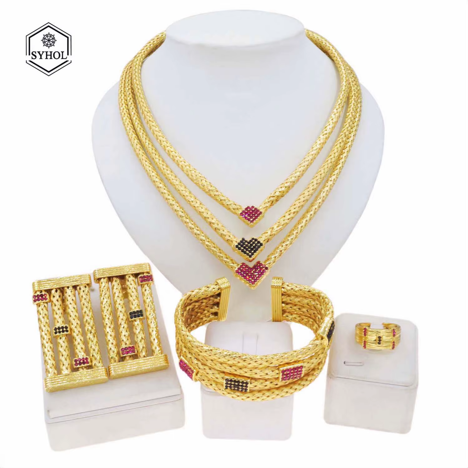 Bijoux plaqués or 24 carats pour femme