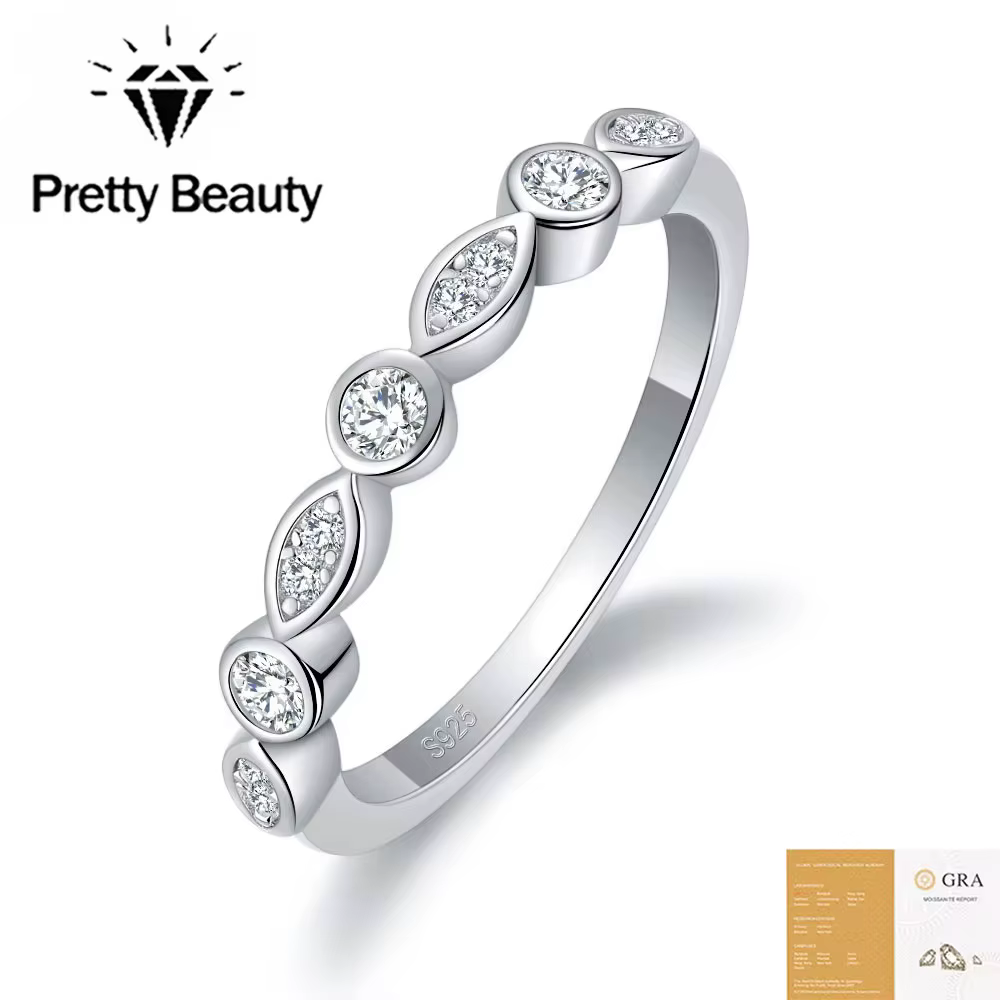 Bague en Moissanite Feuille de Marquise Pretty Beauty