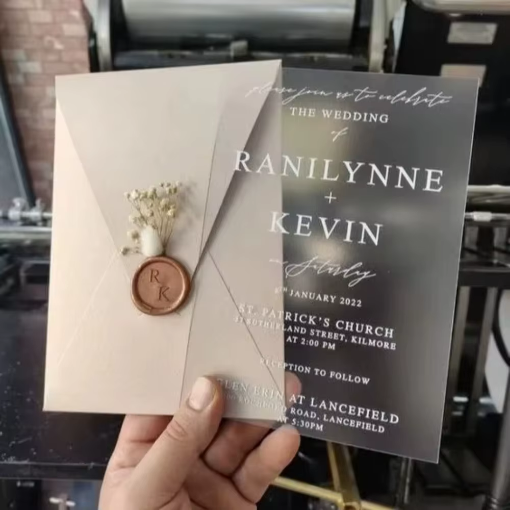 Invitation de mariage personnalisée givrée