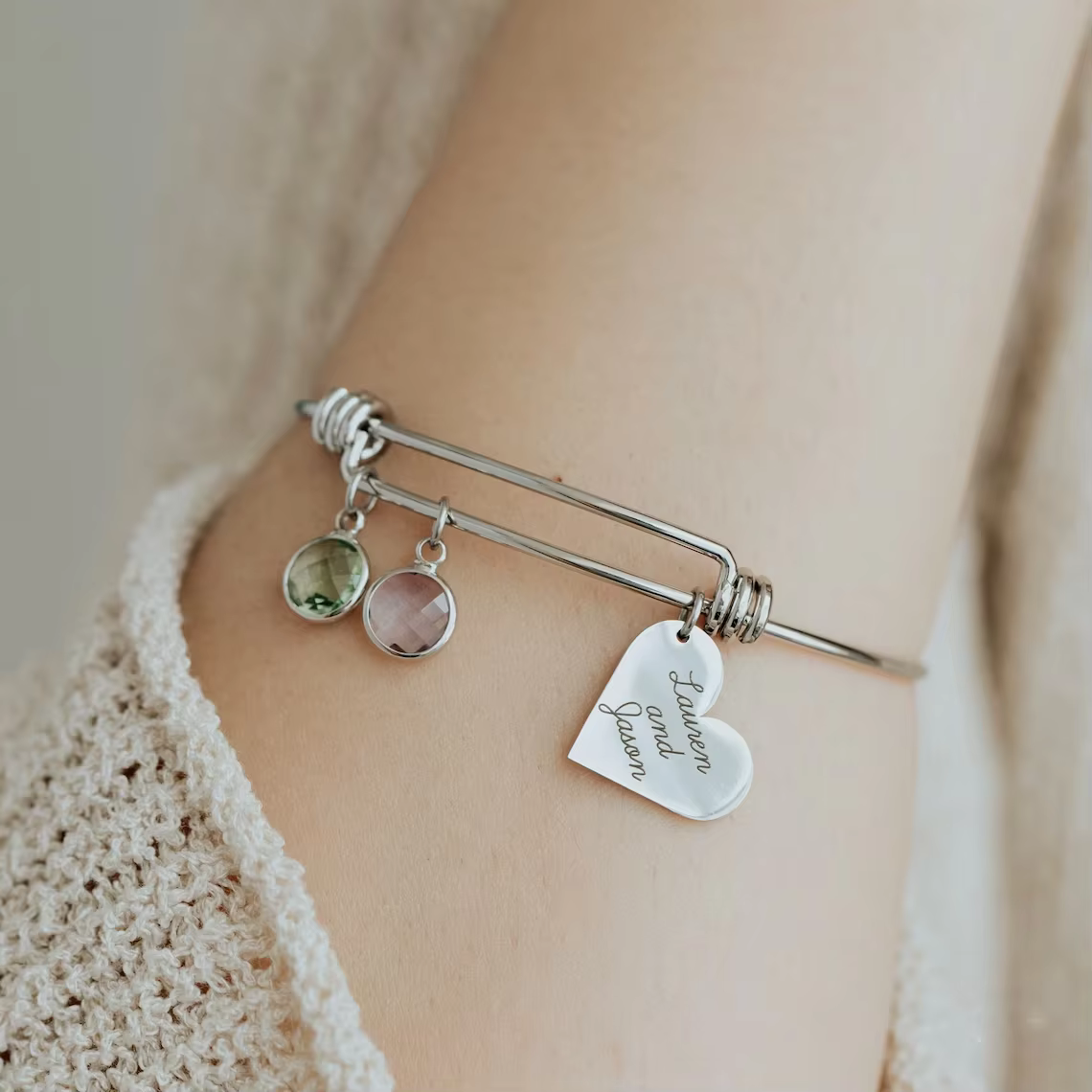 Bracelet personnalisé avec pierre de naissance