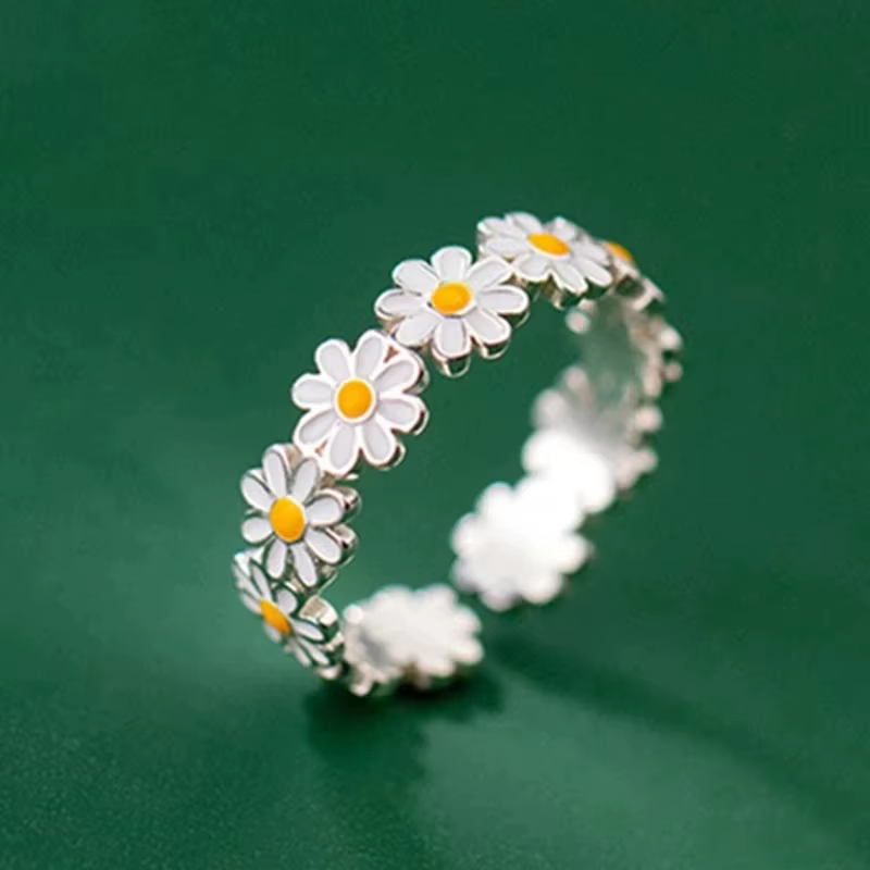 Bagues Vintage en forme de marguerite pour femmes
