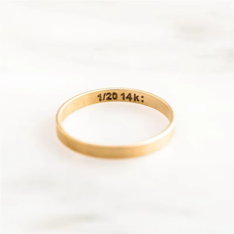 Bague plate remplie d'or 14K bijoux minimalistesKnuckle Anillos Mujer bohème