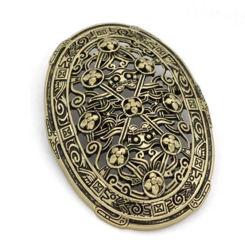 Broche bouclier couleur argent pour hommes, manteau Vintage, bijoux de fête, Talisman scandinave
