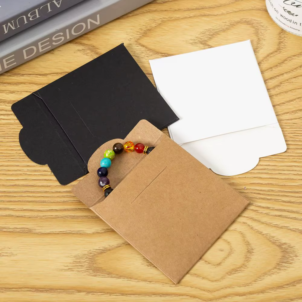 30 pièces Bracelet collier sac enveloppe épaisse boîte cadeau bijoux affichage paquet bricolage fabrication emballage accessoires approvisionnement en gros