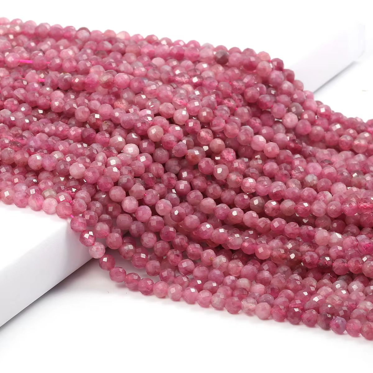 Perles de Tourmaline rose naturelle