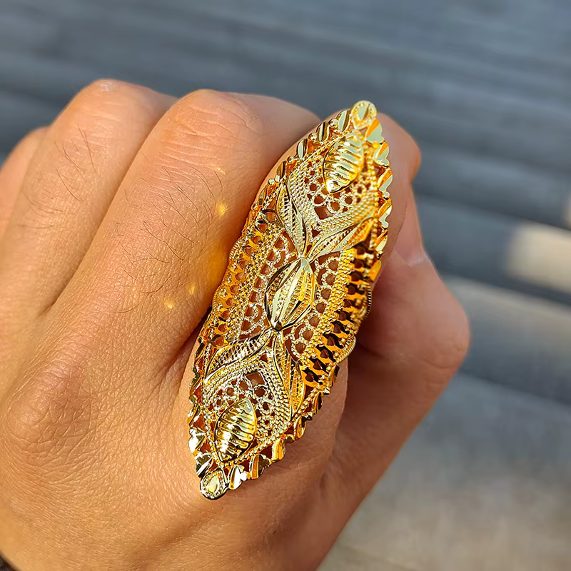 Bagues de luxe couleur or pour femmes et filles