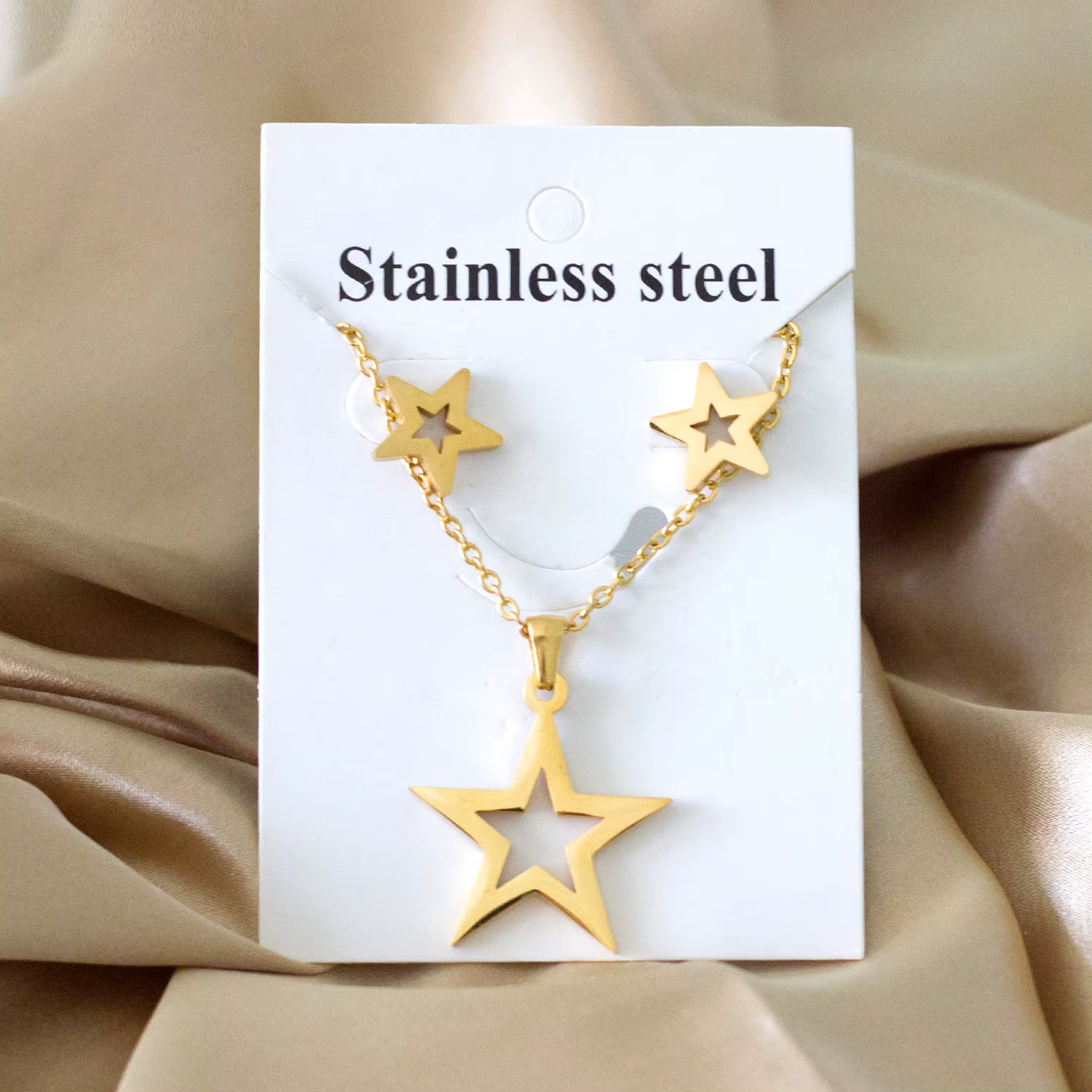 LUXUKISSKIDS – ensemble de bijoux en forme d'étoile en acier inoxydable doré