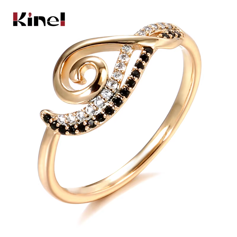 Kinel – bague en forme de vagues pour femmes