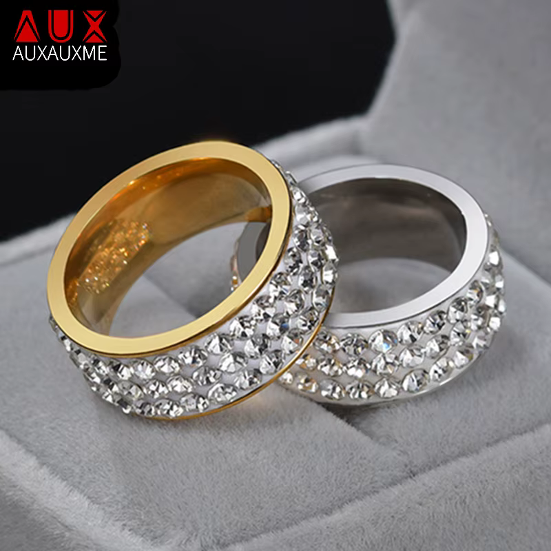 Auxauxme – bague de mariage en pierre blanche pour femmes